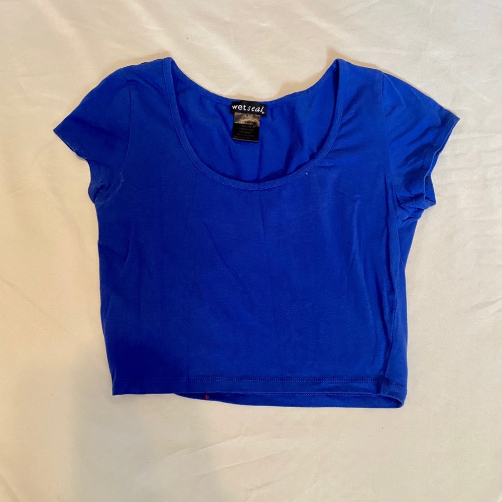 Blue crop top